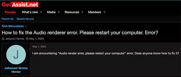 Audio Renderer Error YouTube