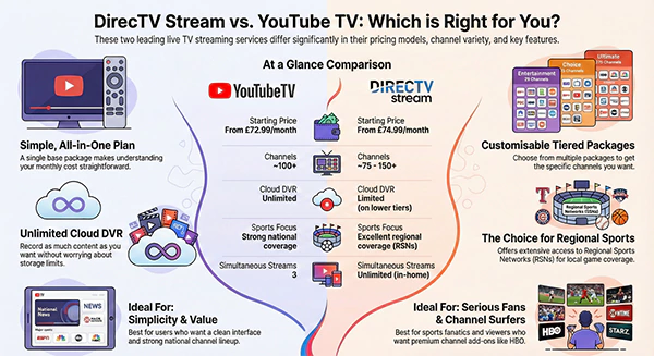 DirecTV vs YouTube TV