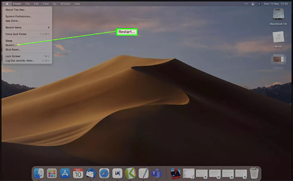 Restart your MacBook