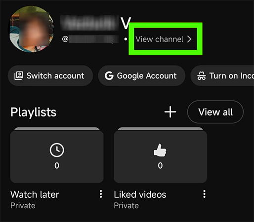 View Channel option