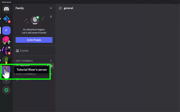 Click on the Server Badge