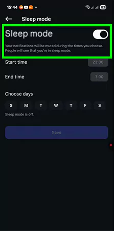 Enable the toggle and customize