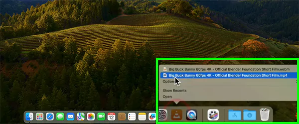 Open any video of your choice through the shortcut