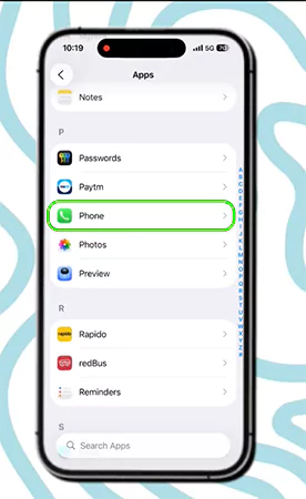 Open the apps catalog and click on the Phone app icon