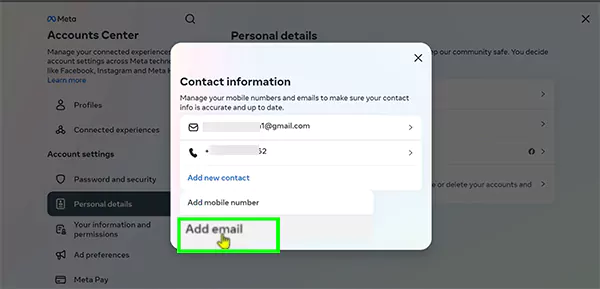 Select Add email