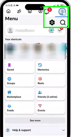 Tap on the Menu Button and open settings