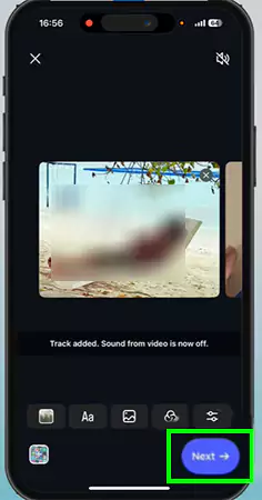 Tap on the next button