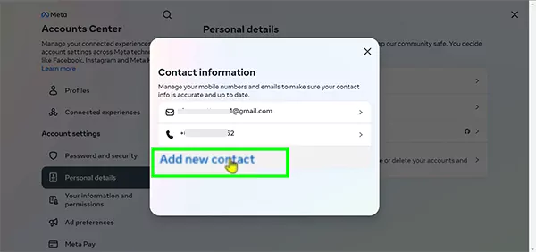 click on Add new account