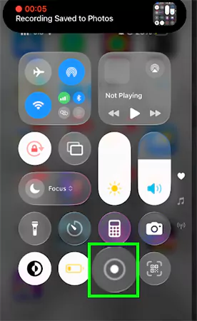 hit the screen recording button