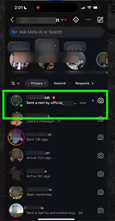 open the inbox and check the message