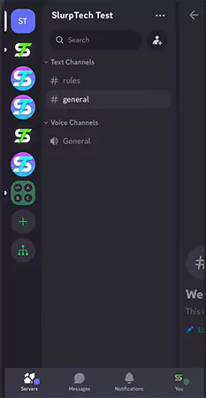 swipe right to see channel options