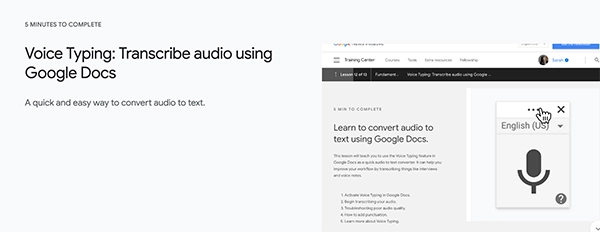 Google Docs Voice Typing