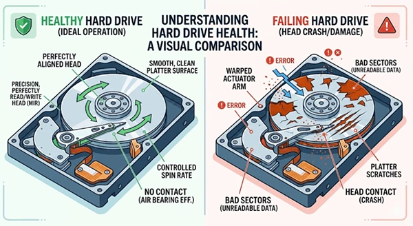 Hard drive health comparison 