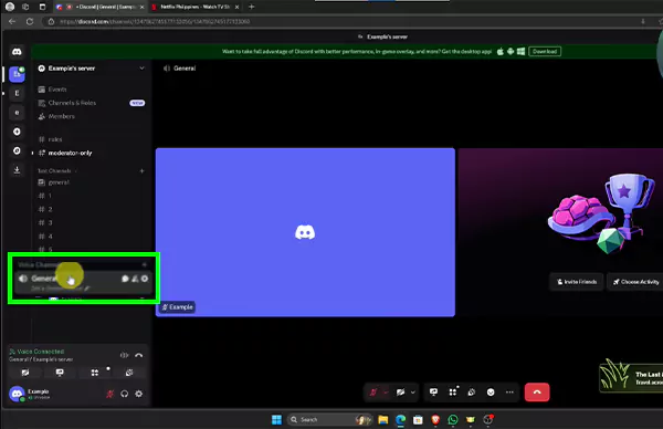Join the voice channel