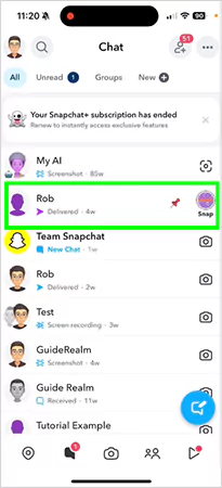 Long tap on the icon of your pinned friend