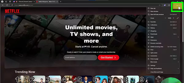 Open Browser Settings