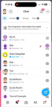 Open Snapchat on your mobile device