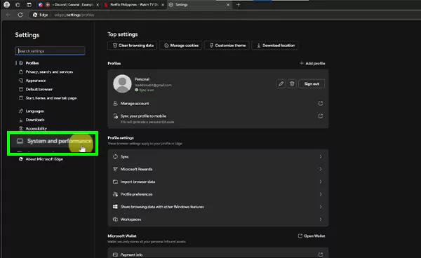 Select System and Preferences