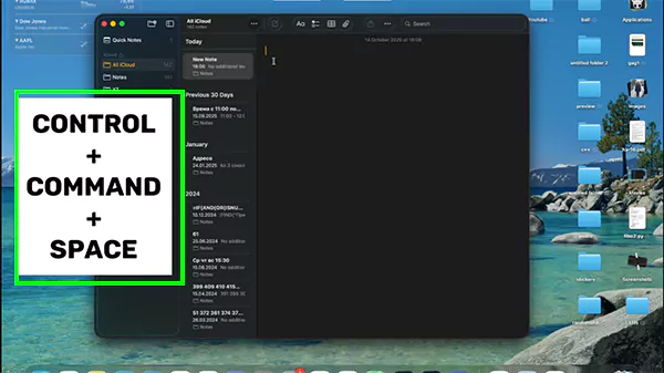 press the shortcut of Control Command Space