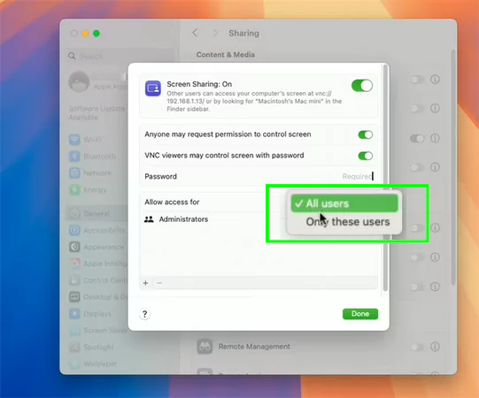 select access for all users