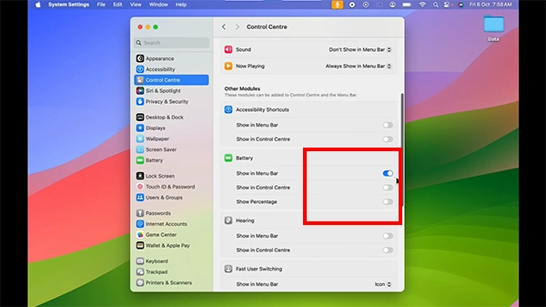 In the battery options, enable all the toggles