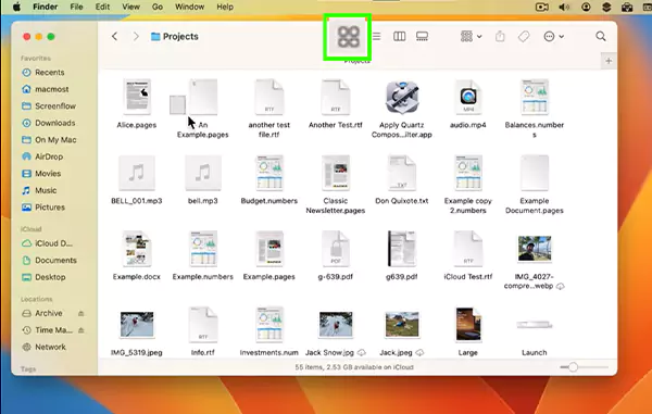 Open the files in Icon Views
