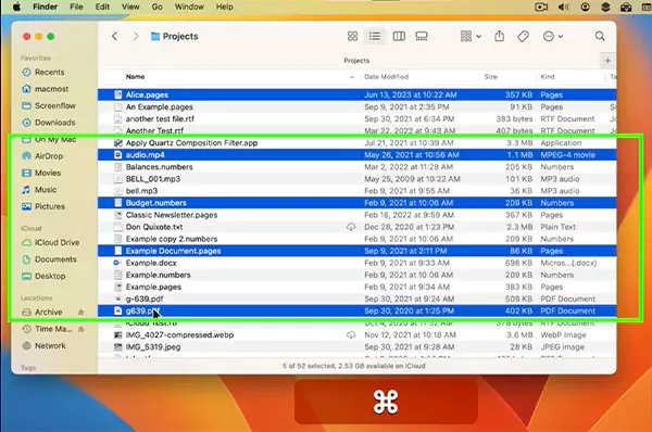 Select the files you want