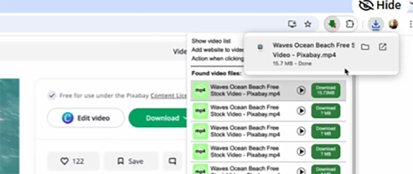 Video saved&nbsp;