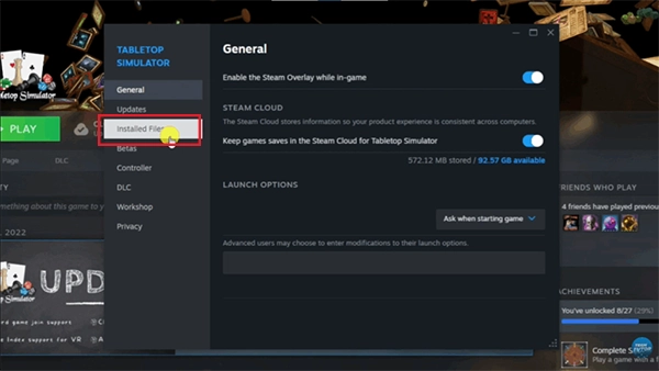 Click on Installed Files