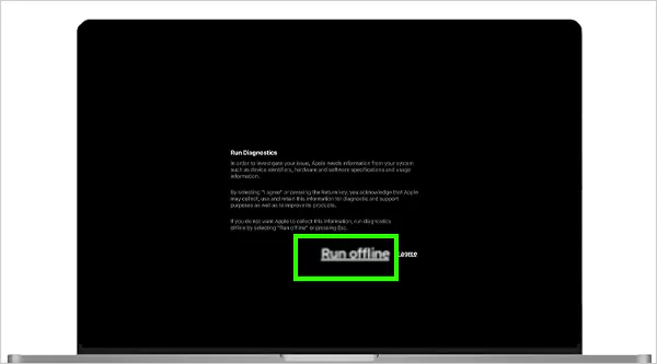 Click on Run offline