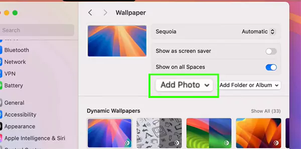 Click on the Add Photo option for the desired results