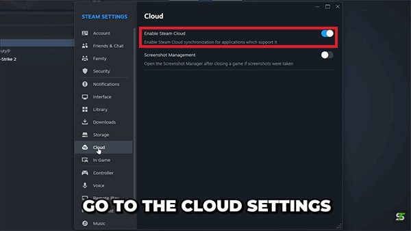 Enable Steam Cloud