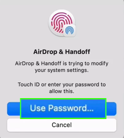 Enter the password