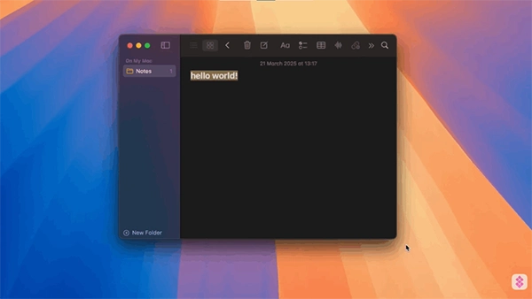  Open Notes and select content