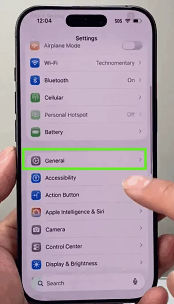 Open Settings and tap on General