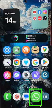 Open WhatsApp on your phone