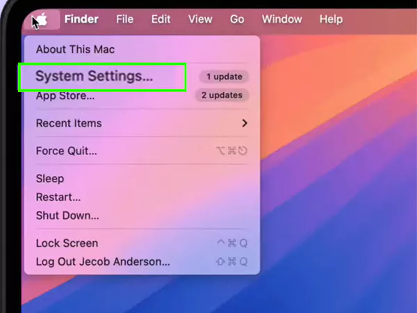 Select System Settings from the menu