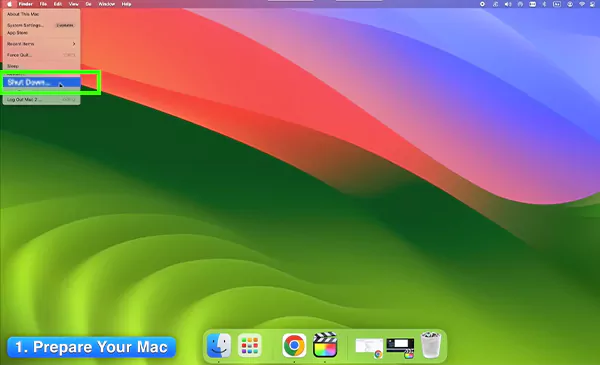 Shut down your MacBook