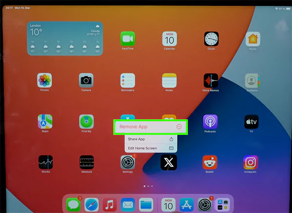 Tap on Remove app