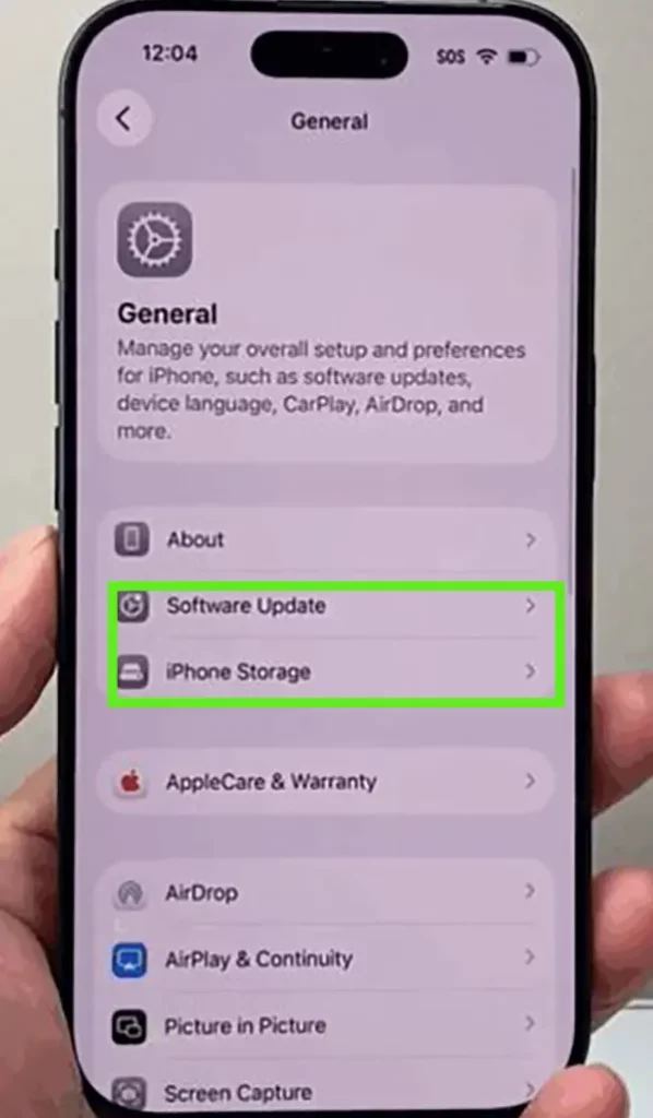 Tap on iPhone Storage.