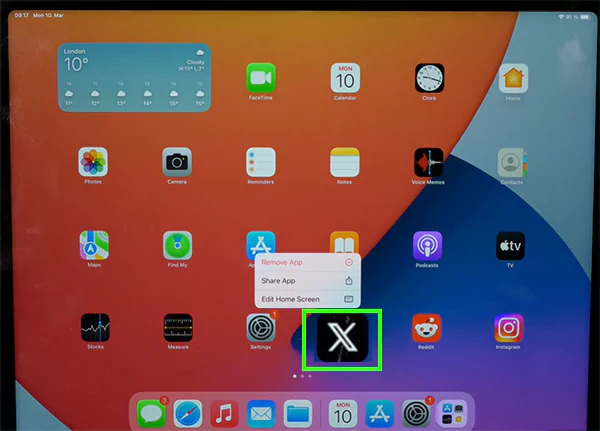 Tap on the app you want to delete