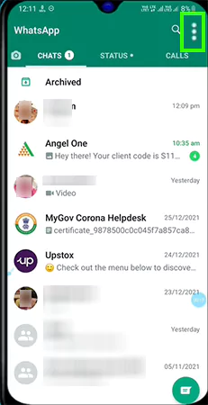 Tap on the top right corner of the app