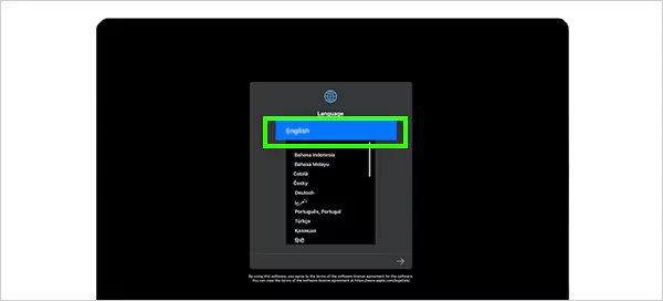 select your preferred language