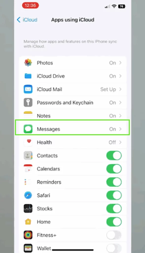 tap on messages