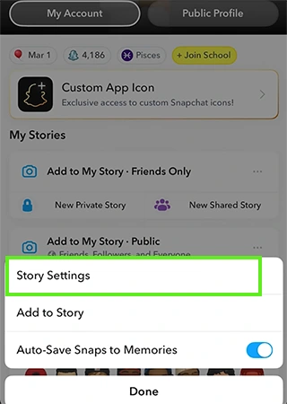 After opening the 3-dot menu, you can see two different options; look for Custom. 