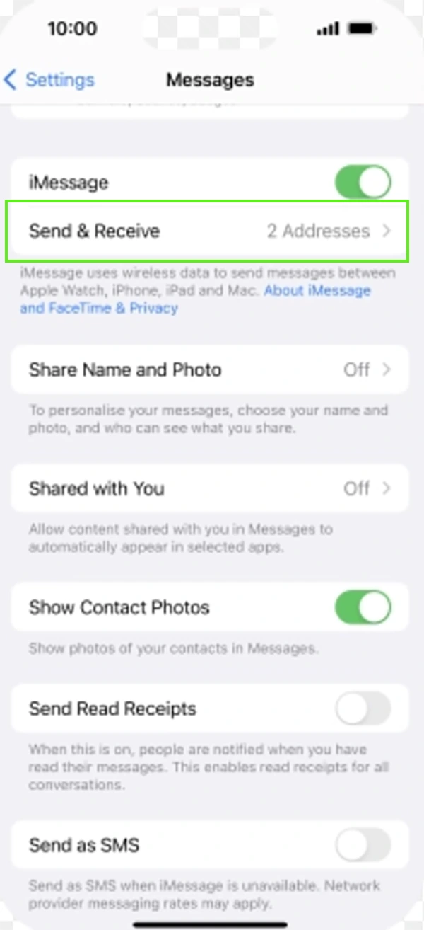 Check Send & Receive