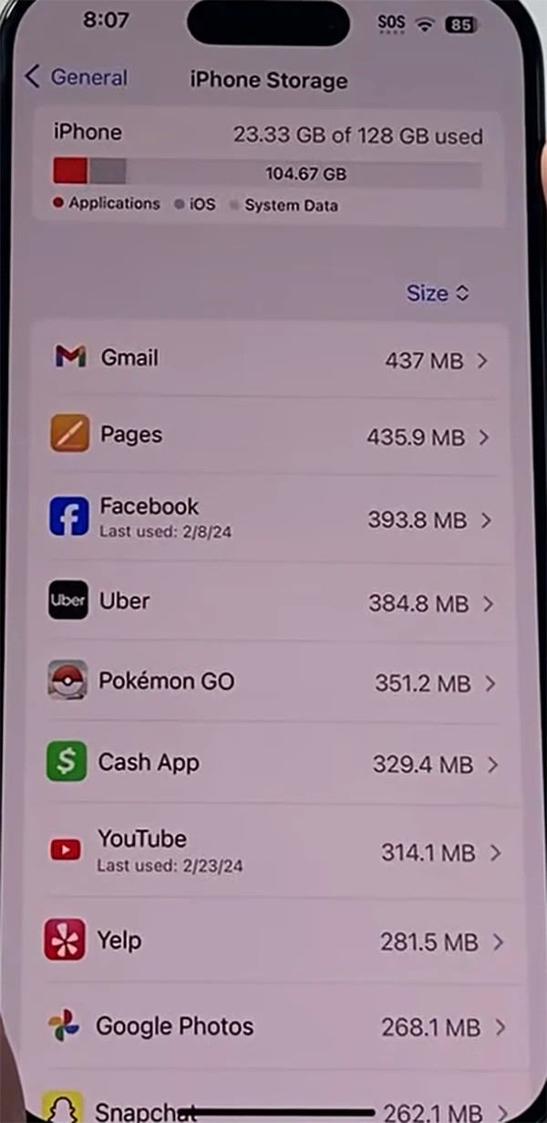 Check and make your storage free
