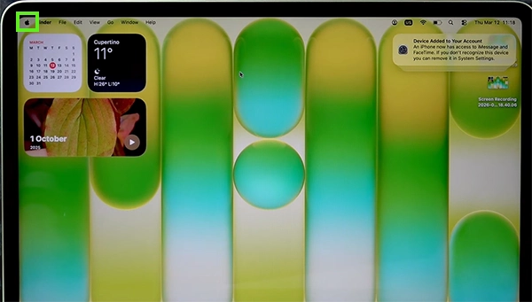 Click on the Apple icon&nbsp;