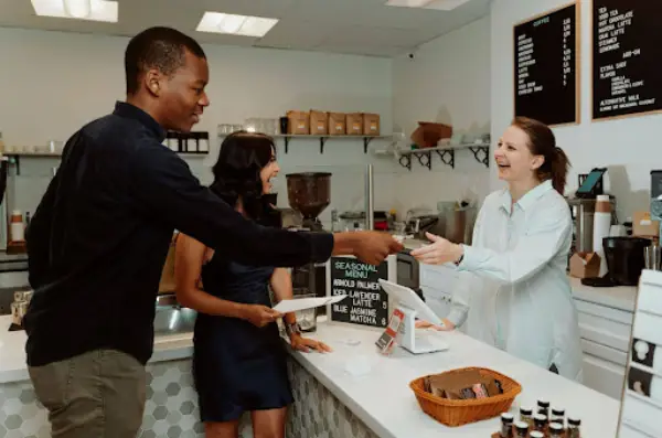 Customer Getting Complimentary Coffee