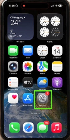 Open Settings&nbsp;